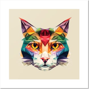 Polygon Cat Head 01 Posters and Art